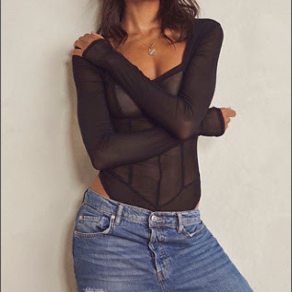 Free People Coffee Date Bodysuit